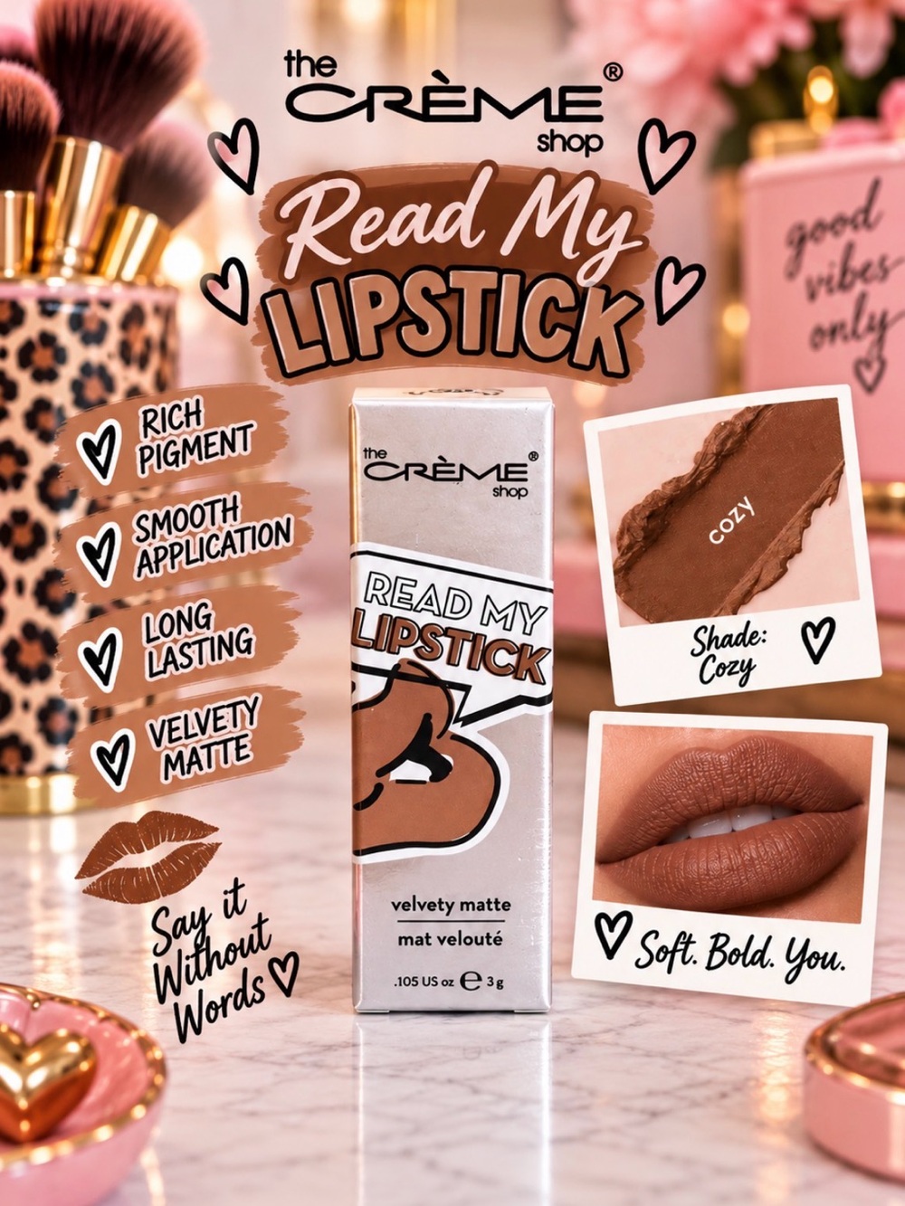 The Crème Shop Read My Lipstick Velvety Matte - Cozy